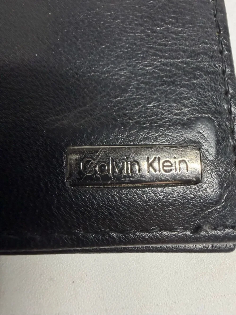 Calvin Klein Black Leather Bifold Wallet Men’s Designer Card Holder